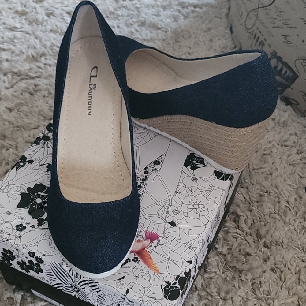 Denim Natural Wedge